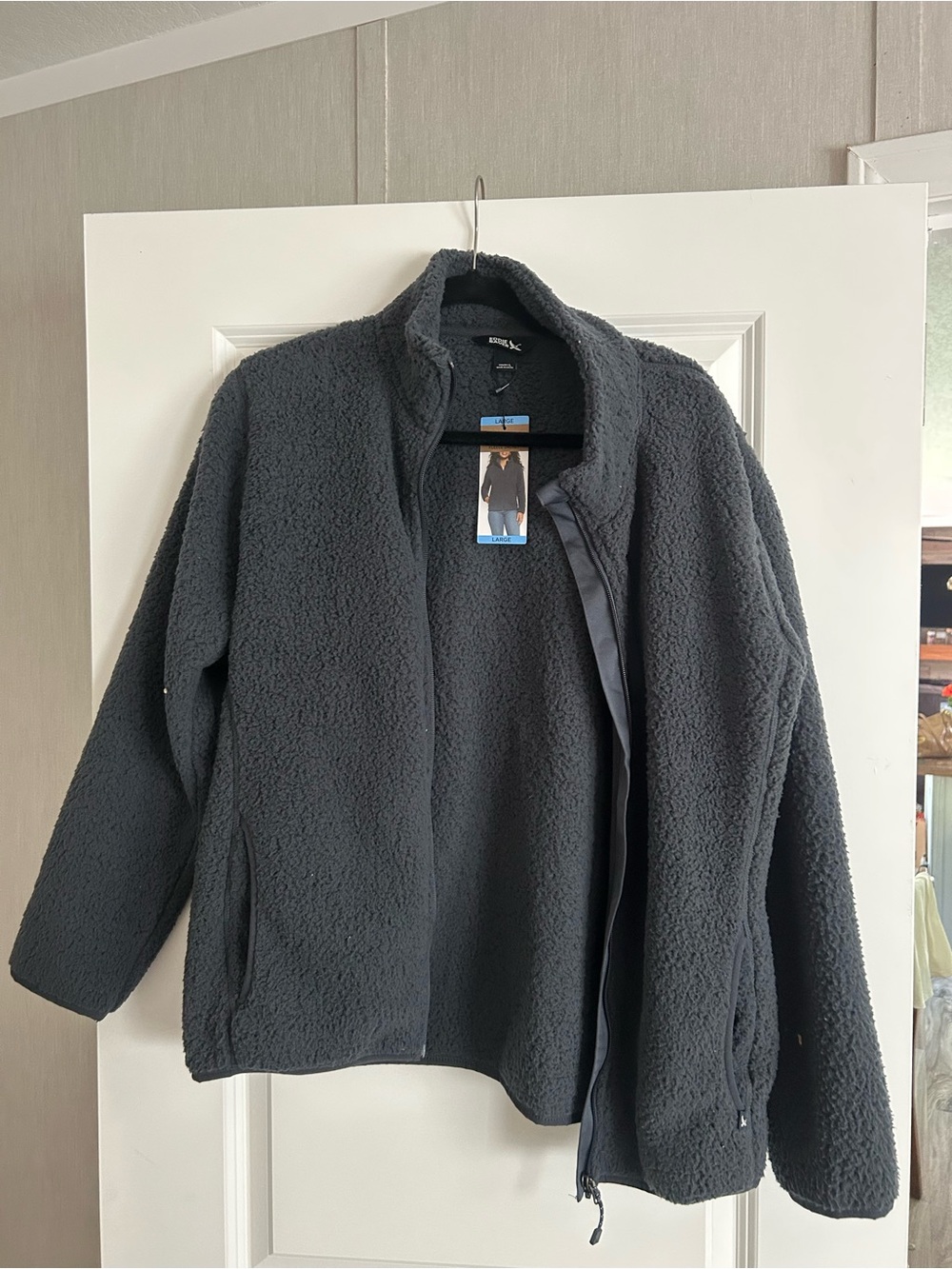 Eddie Bauer Charcoal Gray Fleece Jacket